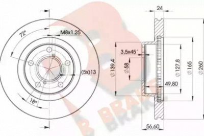R BRAKE 78rbd20031 -  Тормозной диск